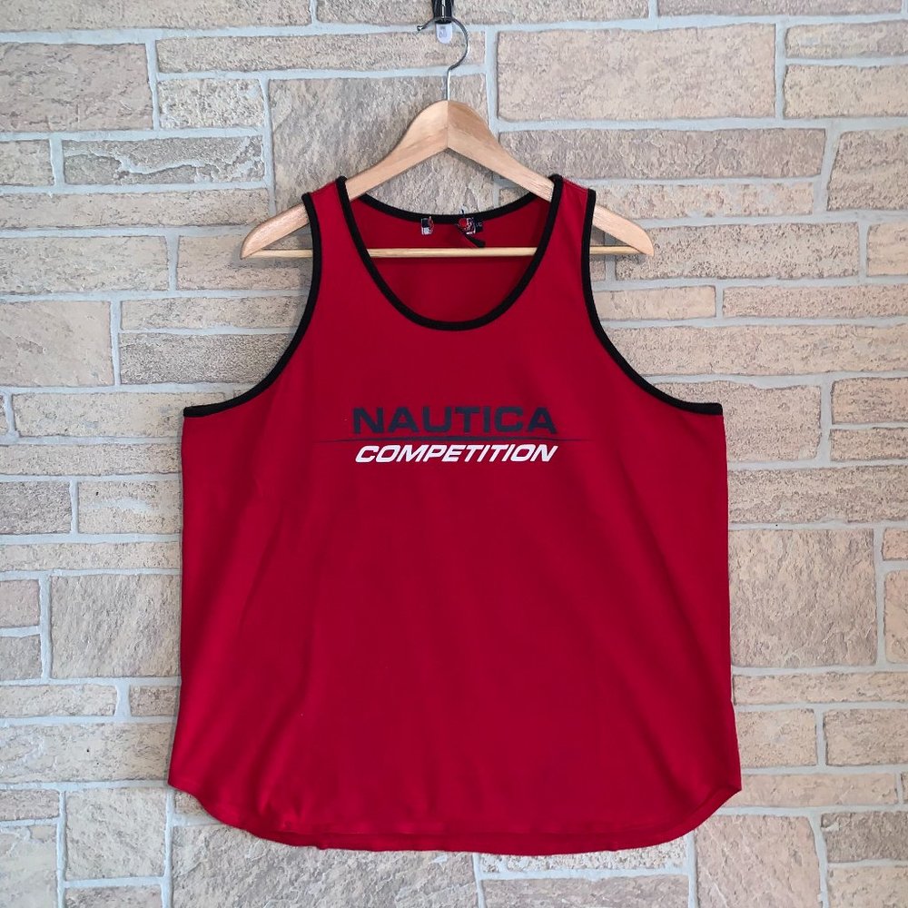 Vintage Nautica Competition Logo Red Tank Top